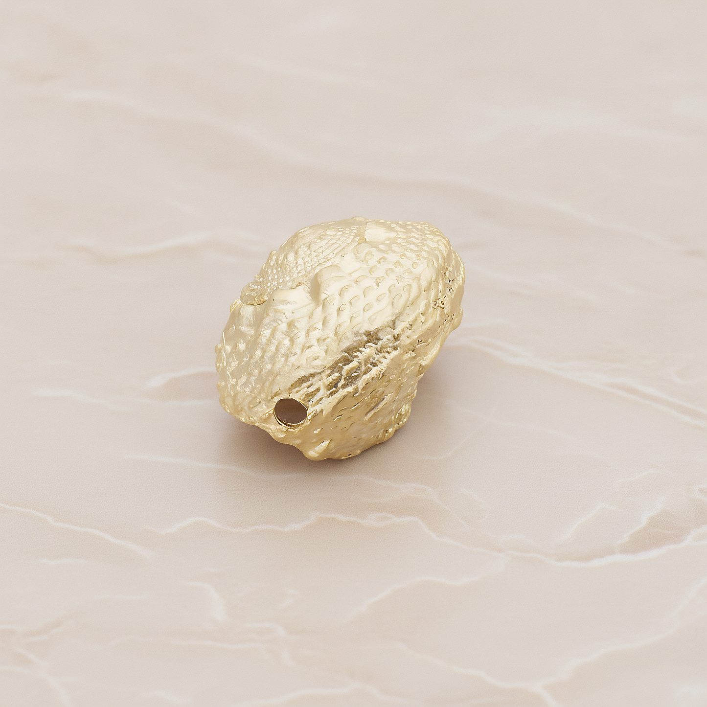 Conch Seashell Ver.2 Pendant, 2 Pc on warm marble background (PD.1052)