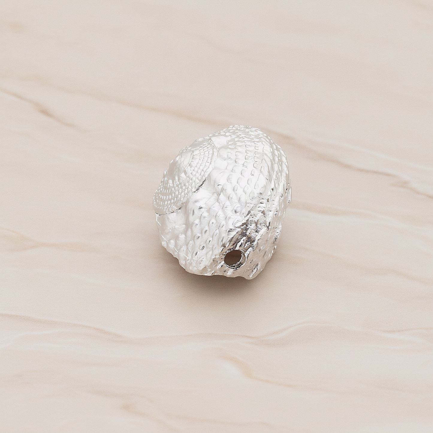 Conch Seashell Ver.2 Pendant, 2 Pc on warm marble background (PD.1052)