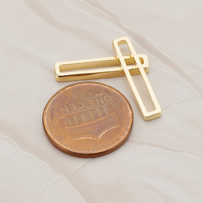 Rectangle Link Pendant, 4 Pc on warm marble background (PD.1058)