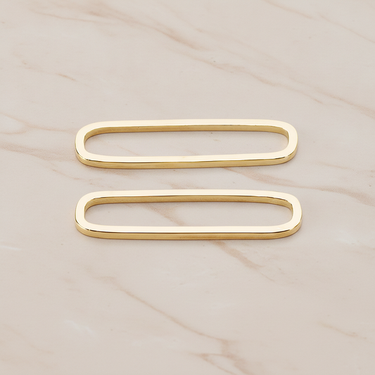 Rounded Rectangle Link Pendant, 4 Pc on warm marble background (PD.1059)