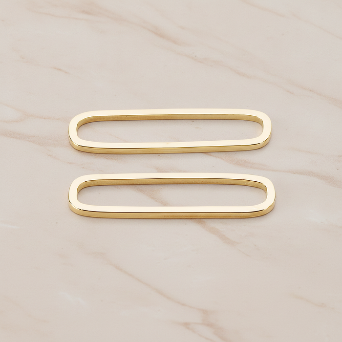 Rounded Rectangle Link Pendant, 4 Pc on warm marble background (PD.1059)