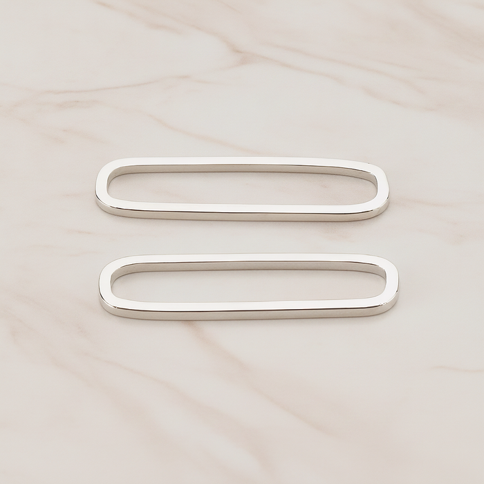 Rounded Rectangle Link Pendant, 4 Pc on warm marble background (PD.1059)