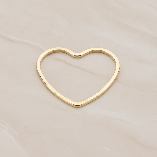 Heart Shaped Link Pendant, 4 Pc on warm marble background (PD.1060)