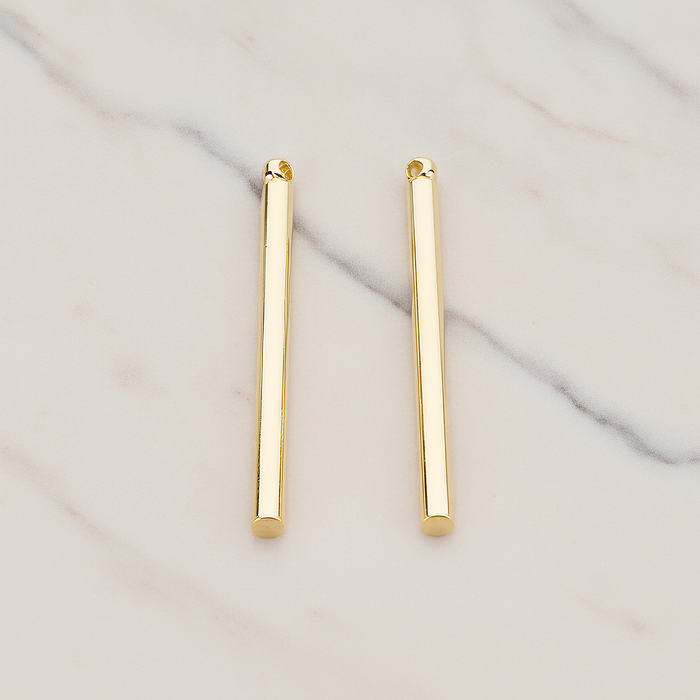 Short Cylinder Bar Stick Pendant, 2 Pc on warm marble background (PD.1061)