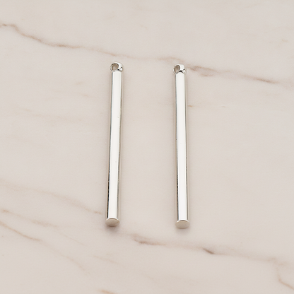 Short Cylinder Bar Stick Pendant, 2 Pc on warm marble background (PD.1061)
