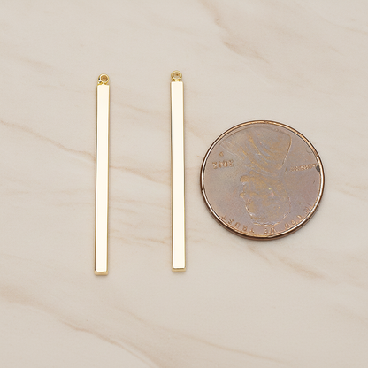 Square Cube Small Bar Stick Pendant, 2 Pc on warm marble background (PD.1062-01)