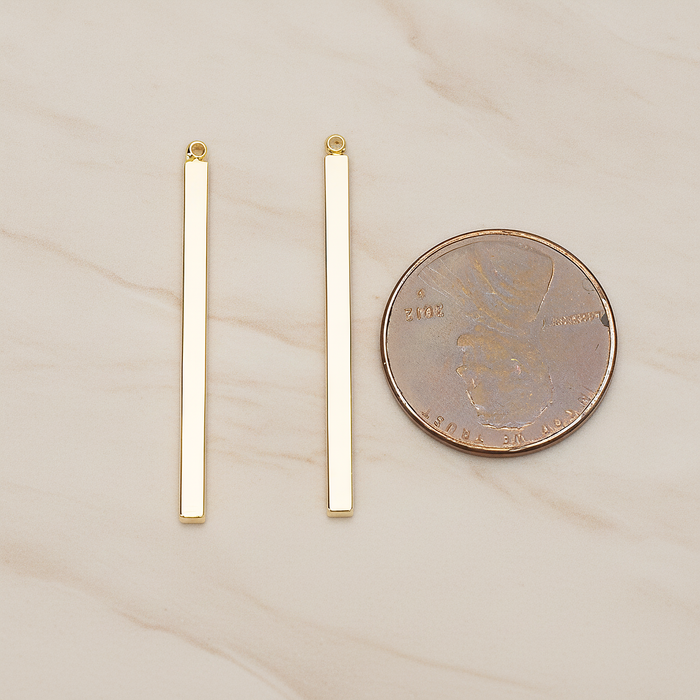 Square Cube Small Bar Stick Pendant, 2 Pc on warm marble background (PD.1062-01)
