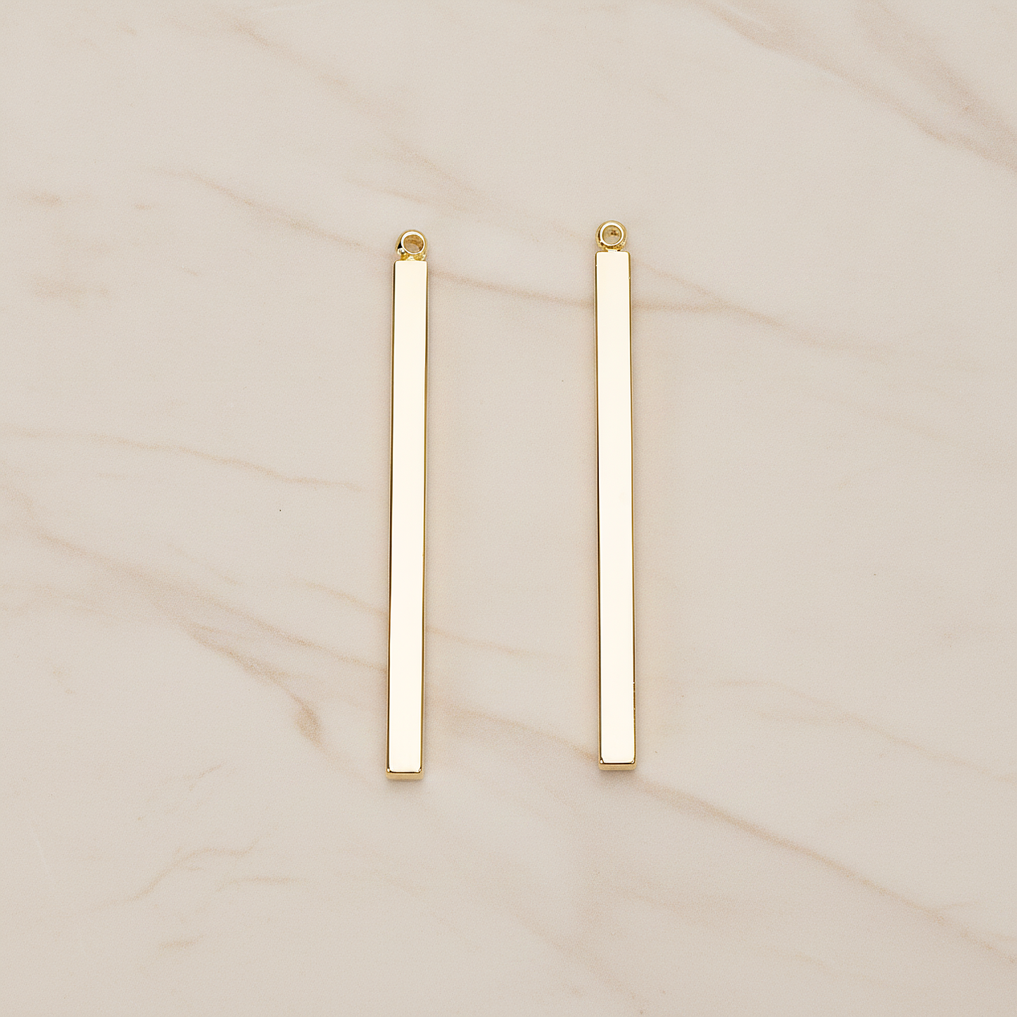 Square Cube Small Bar Stick Pendant, 2 Pc on warm marble background (PD.1062-01)