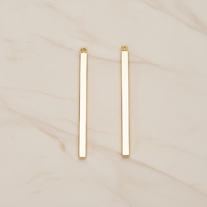 Square Cube Small Bar Stick Pendant, 2 Pc on warm marble background (PD.1062-01)
