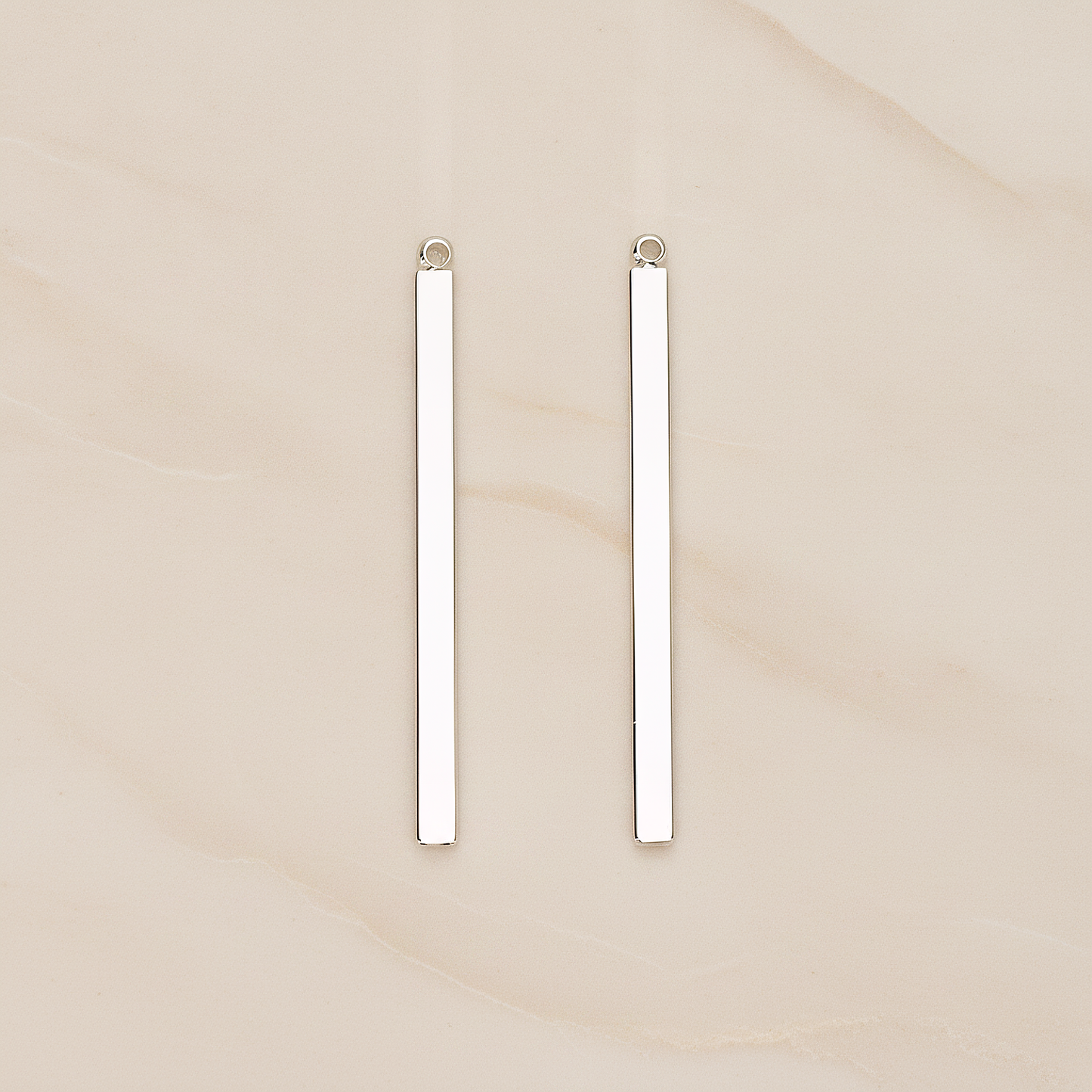 Square Cube Small Bar Stick Pendant, 2 Pc on warm marble background (PD.1062-01)