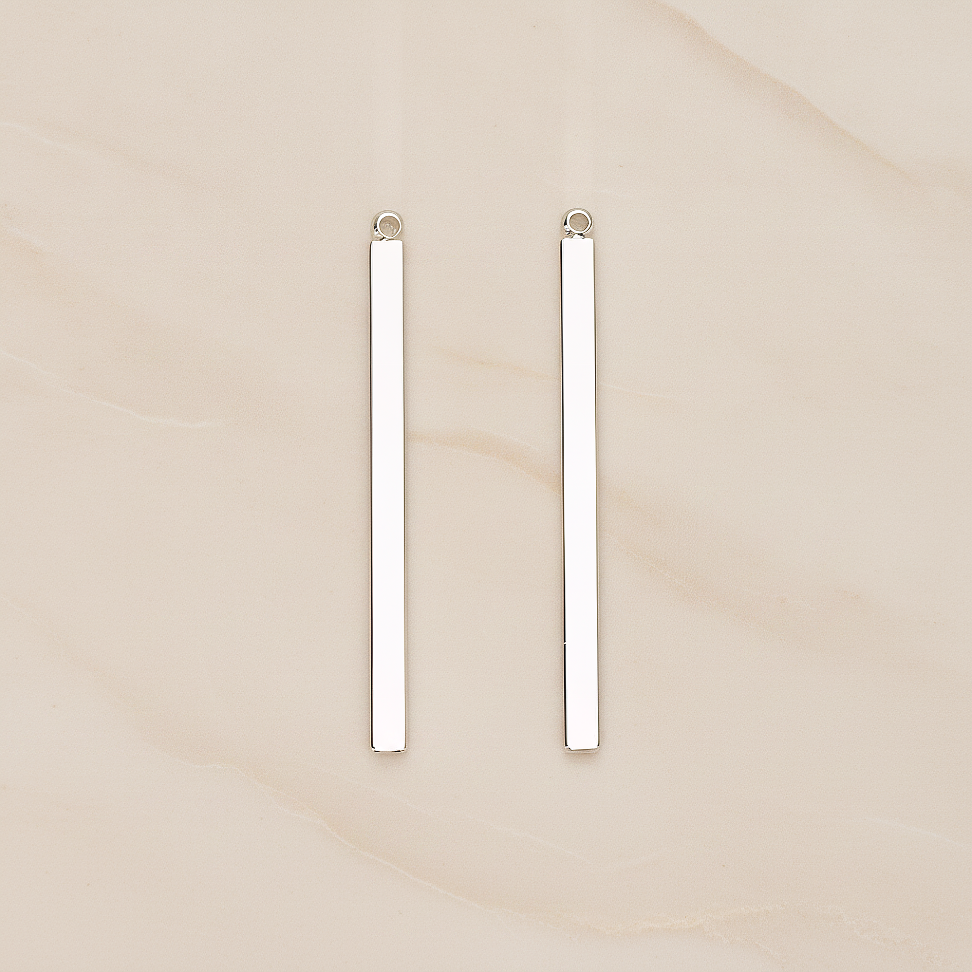 Square Cube Small Bar Stick Pendant, 2 Pc on warm marble background (PD.1062-01)