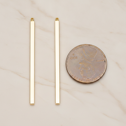 Square Cube Medium Bar Stick Pendant, 2 Pc on warm marble background (PD.1062-02)