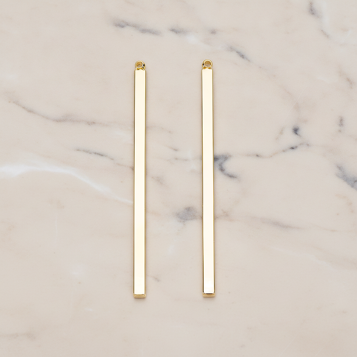 Square Cube Medium Bar Stick Pendant, 2 Pc on warm marble background (PD.1062-02)