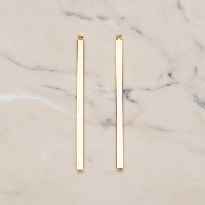 Square Cube Medium Bar Stick Pendant, 2 Pc on warm marble background (PD.1062-02)