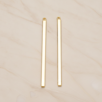 Square Cube Medium Bar Stick Pendant, 2 Pc on warm marble background (PD.1062-02)