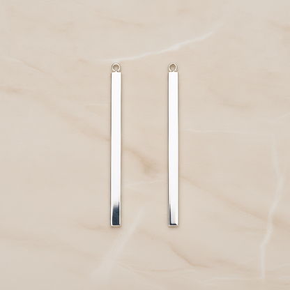 Square Cube Medium Bar Stick Pendant, 2 Pc on warm marble background (PD.1062-02)