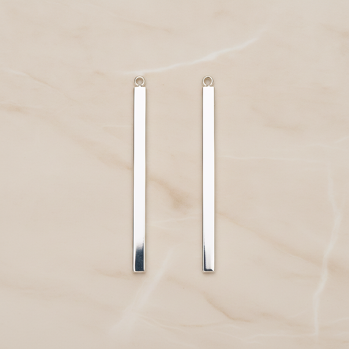 Square Cube Medium Bar Stick Pendant, 2 Pc on warm marble background (PD.1062-02)