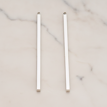 Square Cube Medium Bar Stick Pendant, 2 Pc on warm marble background (PD.1062-02)