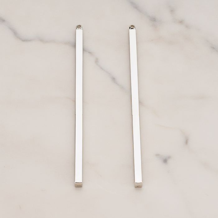 Square Cube Medium Bar Stick Pendant, 2 Pc on warm marble background (PD.1062-02)