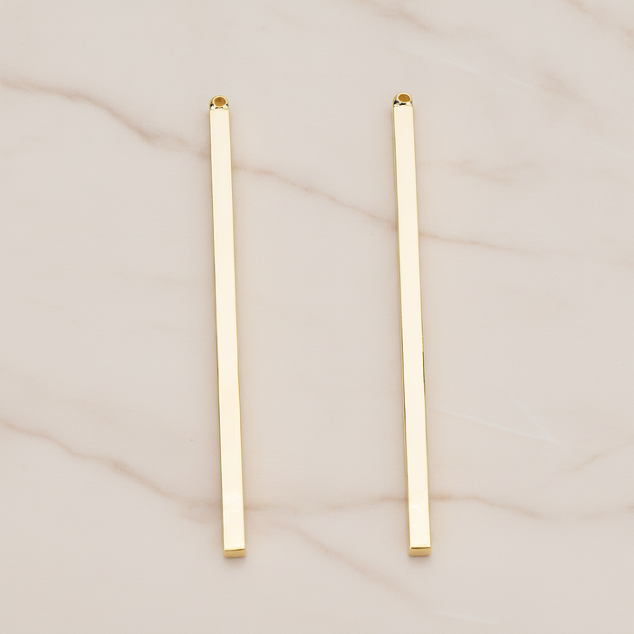 Square Cube Large Bar Stick Pendant, 2 Pc on warm marble background (PD.1062-03)