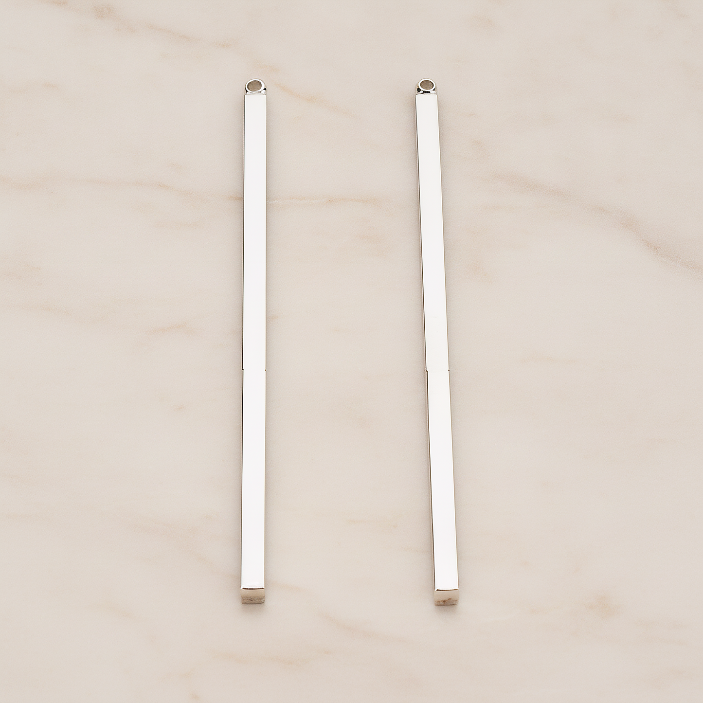 Square Cube Large Bar Stick Pendant, 2 Pc on warm marble background (PD.1062-03)