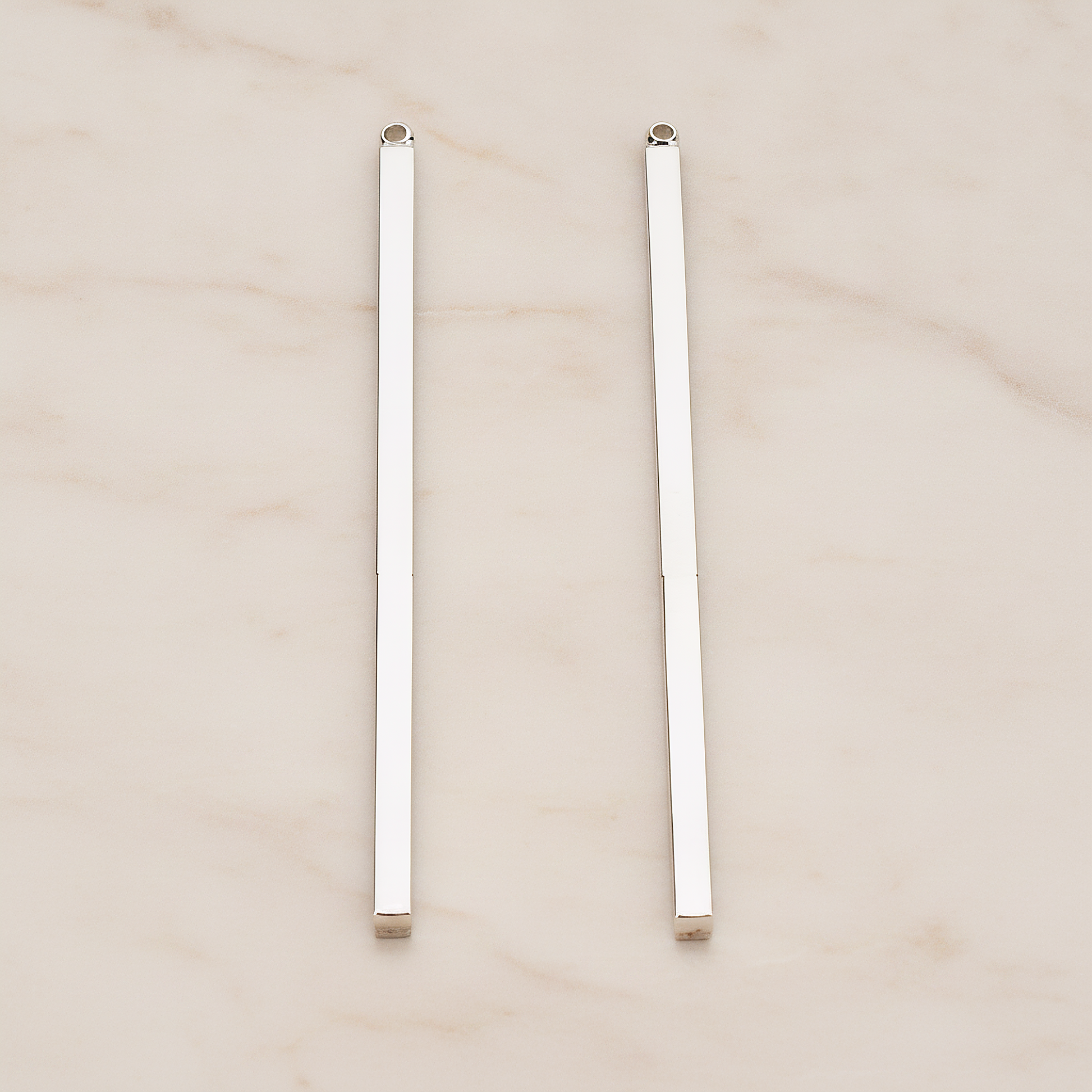 Square Cube Large Bar Stick Pendant, 2 Pc on warm marble background (PD.1062-03)