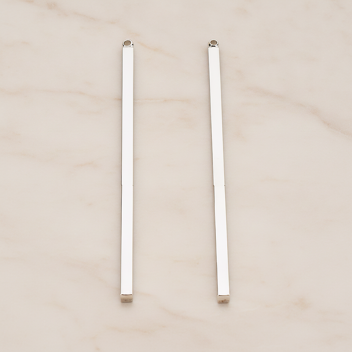 Square Cube Large Bar Stick Pendant, 2 Pc on warm marble background (PD.1062-03)