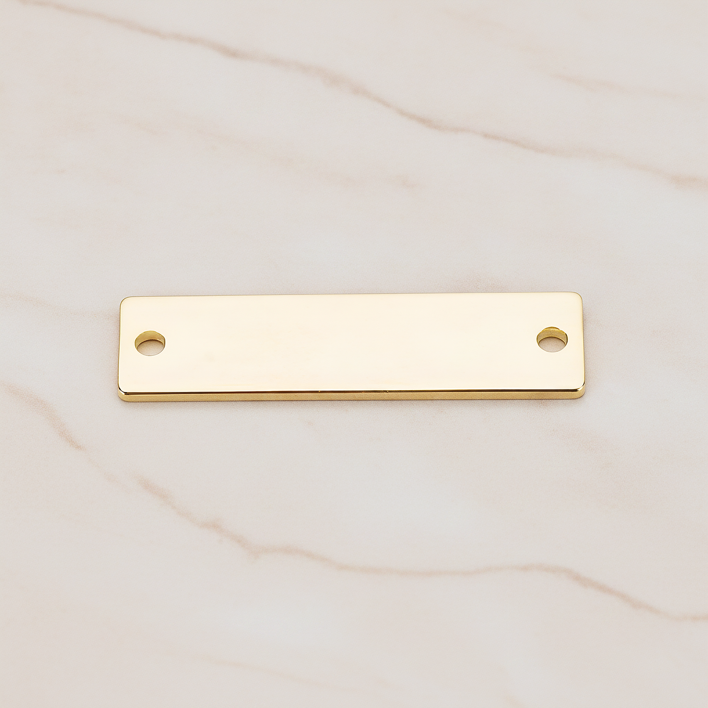 Simple Flat Rectangle Bar Connector, 2 Pc on warm marble background (PD.1063-03)