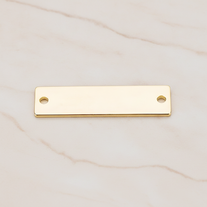Simple Flat Rectangle Bar Connector, 2 Pc on warm marble background (PD.1063-03)