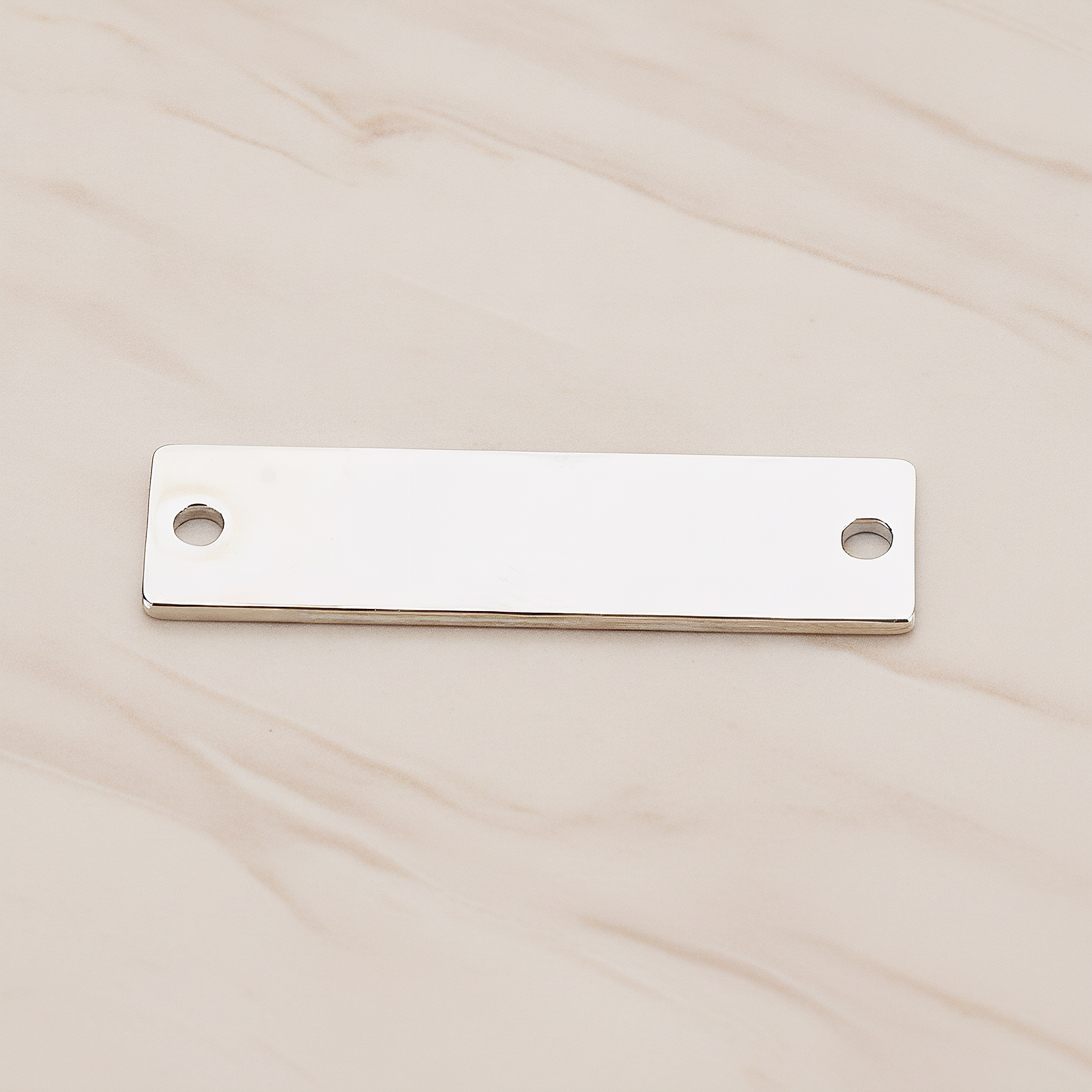 Simple Flat Rectangle Bar Connector, 2 Pc on warm marble background (PD.1063-03)