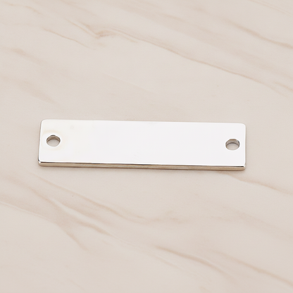 Simple Flat Rectangle Bar Connector, 2 Pc on warm marble background (PD.1063-03)