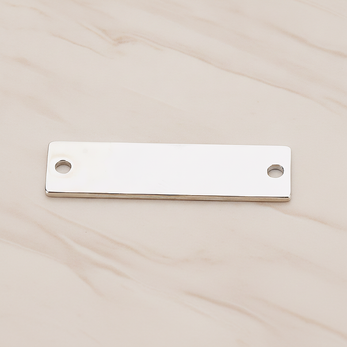 Simple Flat Rectangle Bar Connector, 2 Pc on warm marble background (PD.1063-03)