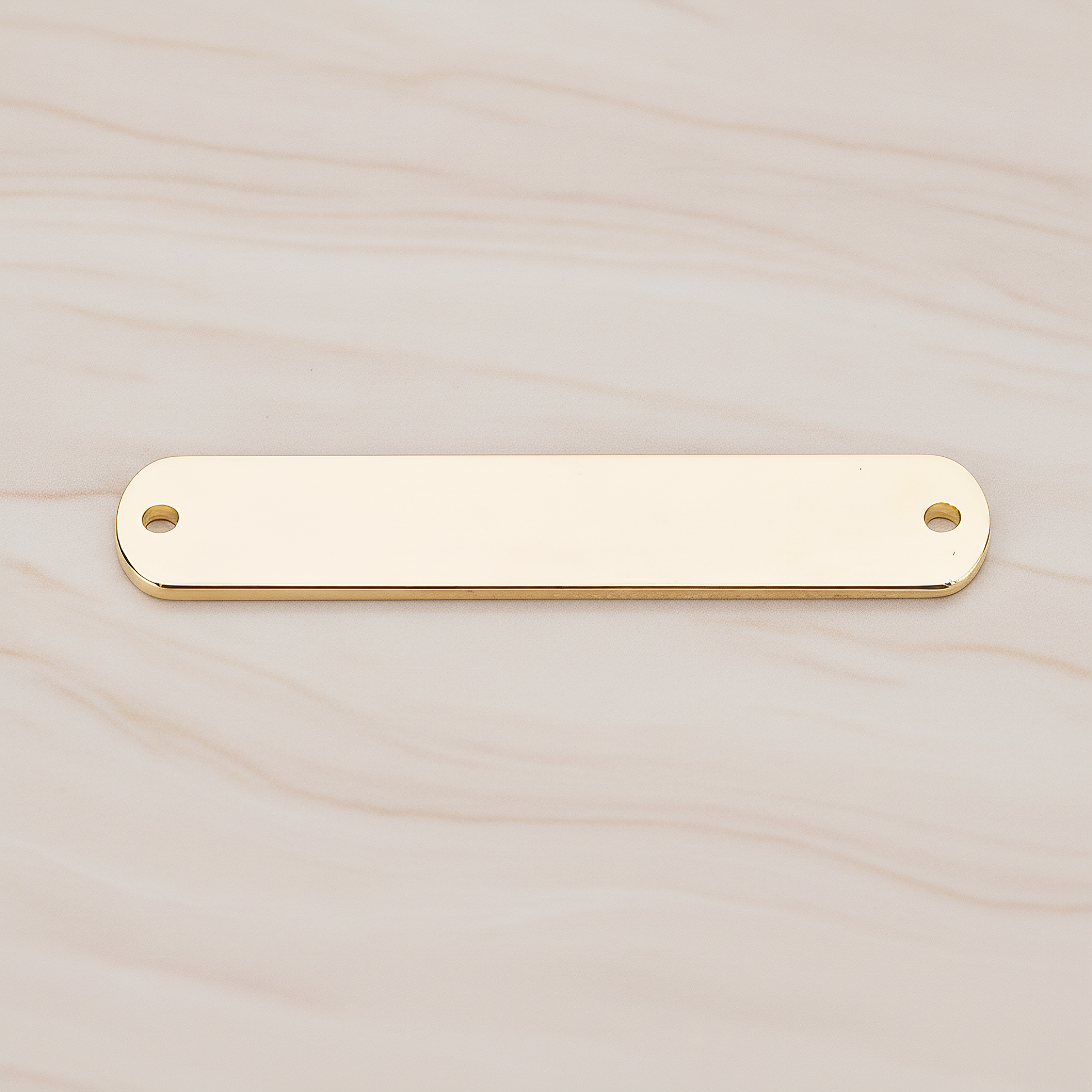 Rounded Edge Bar Connector, 2 Pc on warm marble background (PD.1063-04)