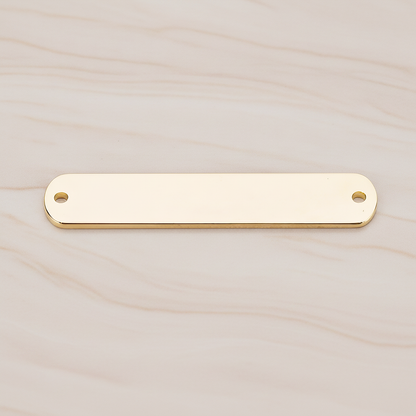 Rounded Edge Bar Connector, 2 Pc on warm marble background (PD.1063-04)