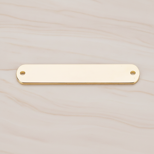 Rounded Edge Bar Connector, 2 Pc on warm marble background (PD.1063-04)