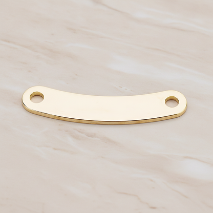 Slightly Curved Rounded Edge Bar Connector, 2 Pc on warm marble background (PD.1063-05)