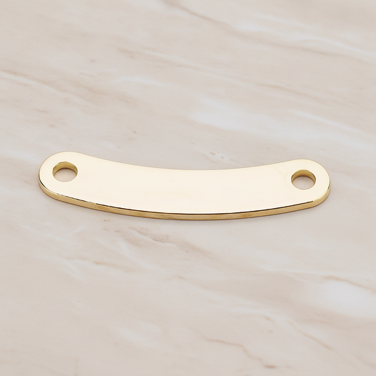 Slightly Curved Rounded Edge Bar Connector, 2 Pc on warm marble background (PD.1063-05)