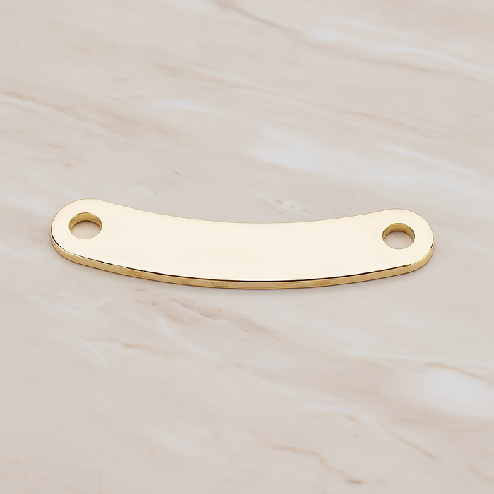 Slightly Curved Rounded Edge Bar Connector, 2 Pc on warm marble background (PD.1063-05)