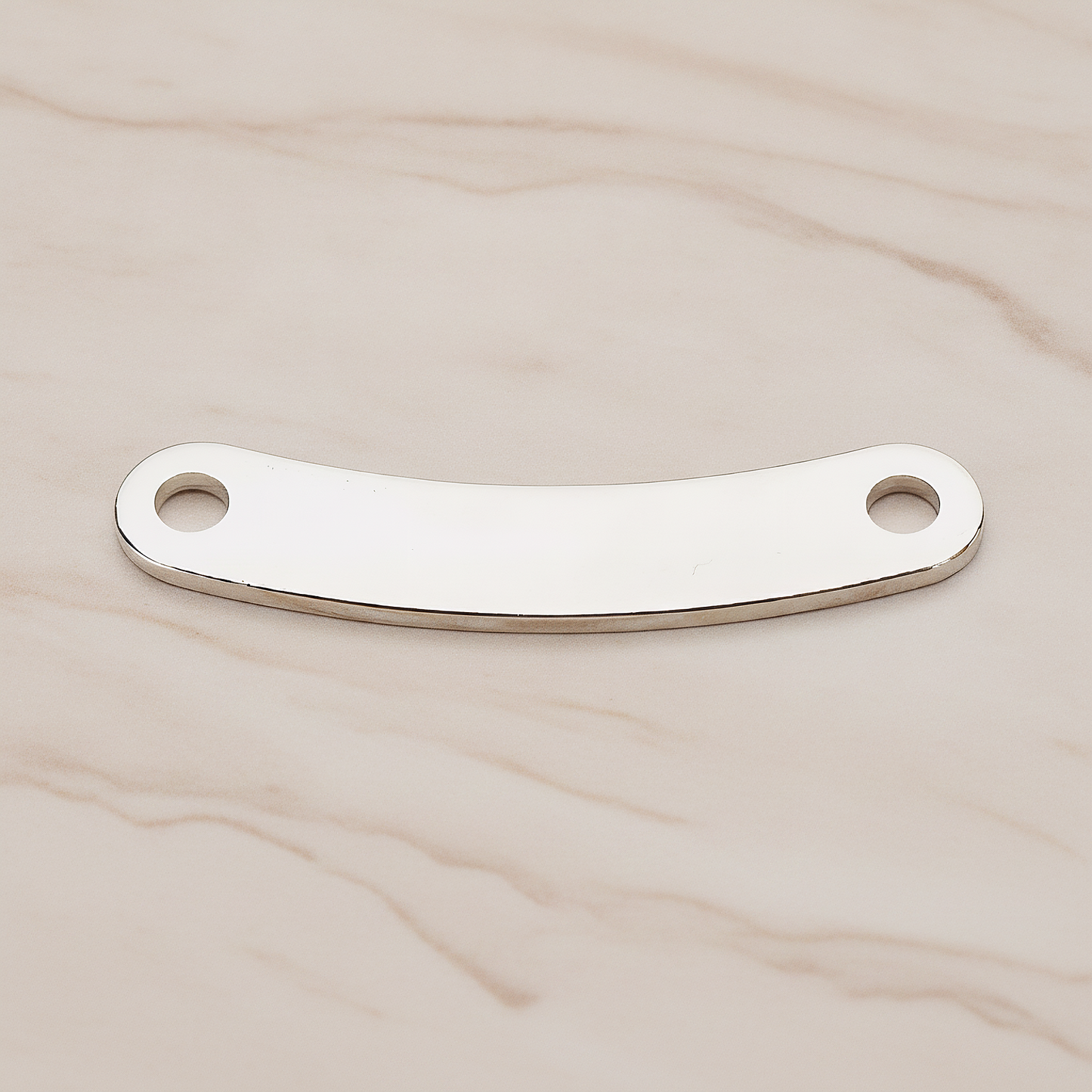 Slightly Curved Rounded Edge Bar Connector, 2 Pc on warm marble background (PD.1063-05)