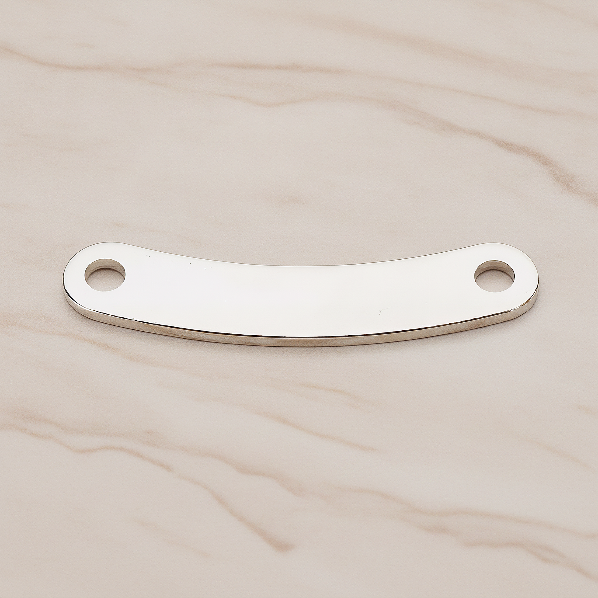 Slightly Curved Rounded Edge Bar Connector, 2 Pc on warm marble background (PD.1063-05)