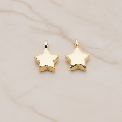 Brushed Tiny Star Pendant, 2 Pc on warm marble background (PD.1068)