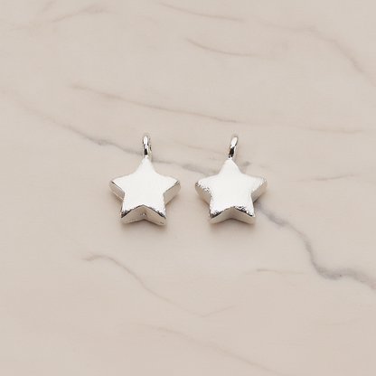 Brushed Tiny Star Pendant, 2 Pc on warm marble background (PD.1068)