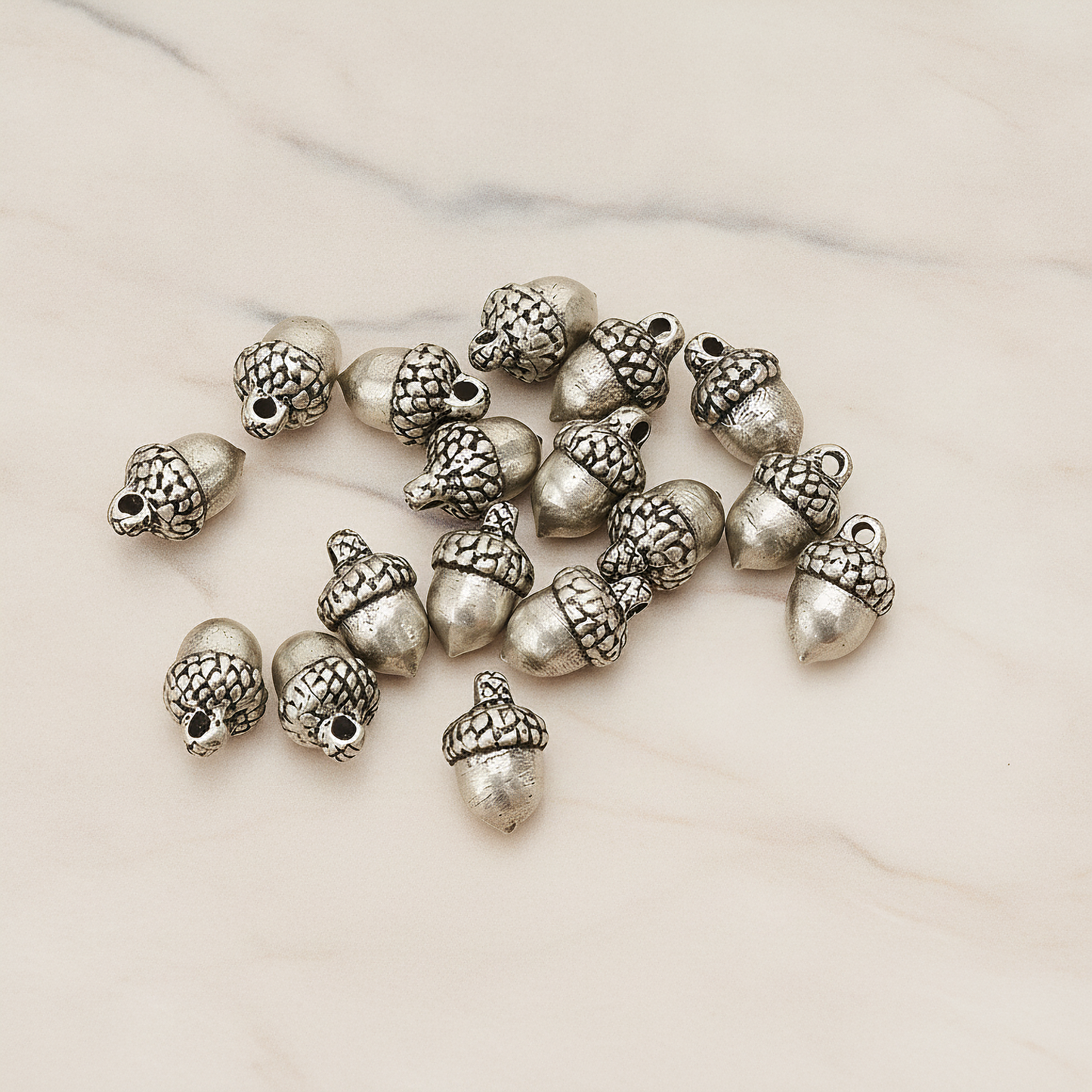 Acorn Plated Pendant, 2 Pc on warm marble background (PD.1073)