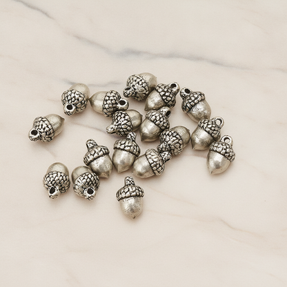 Acorn Plated Pendant, 2 Pc on warm marble background (PD.1073)