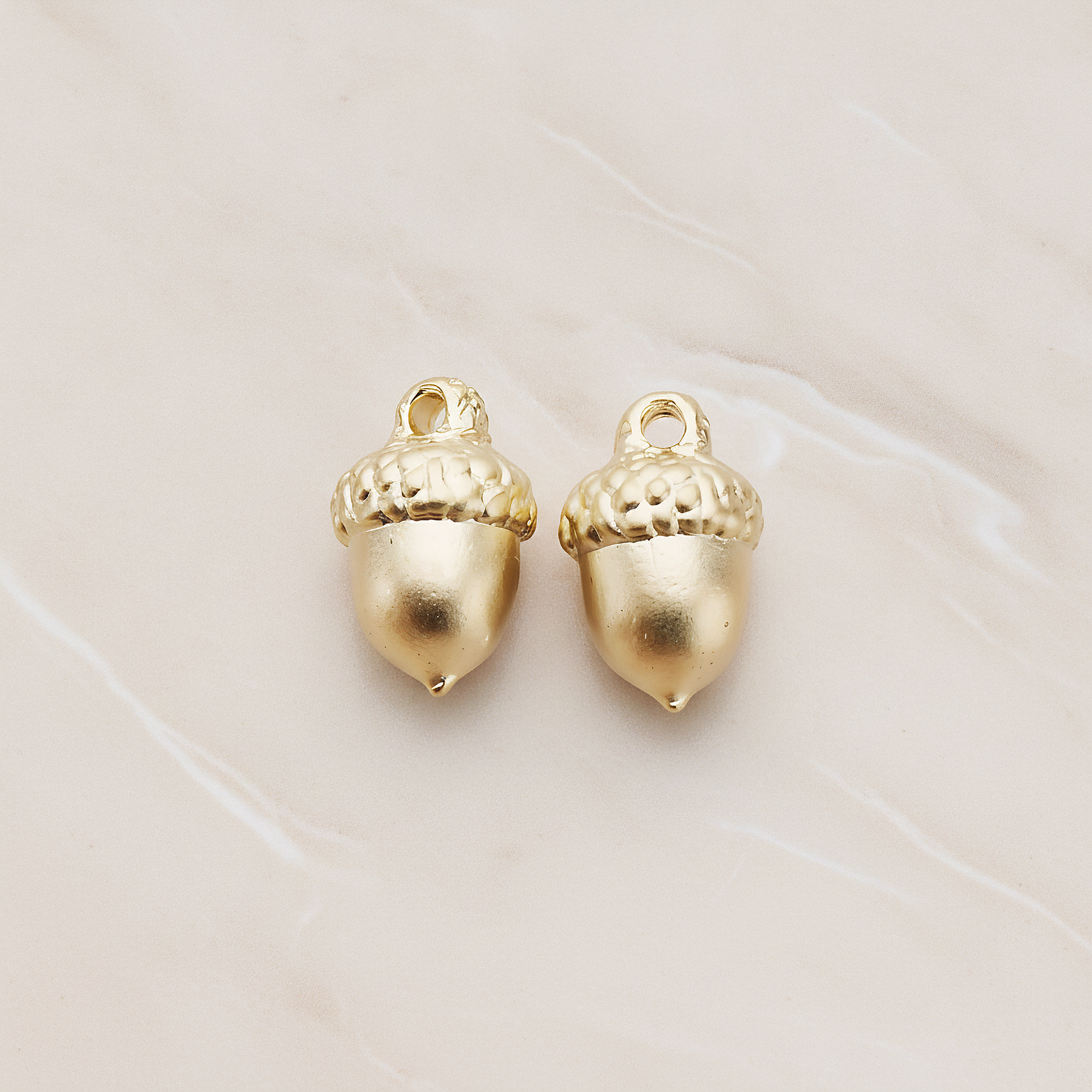 Acorn Plated Pendant, 2 Pc on warm marble background (PD.1073)