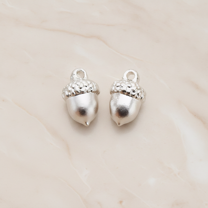 Acorn Plated Pendant, 2 Pc on warm marble background (PD.1073)