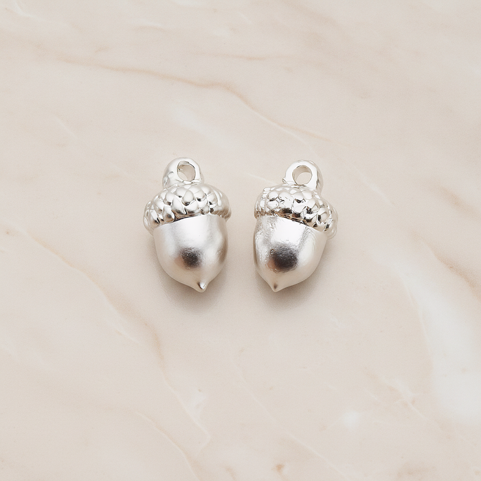 Acorn Plated Pendant, 2 Pc on warm marble background (PD.1073)