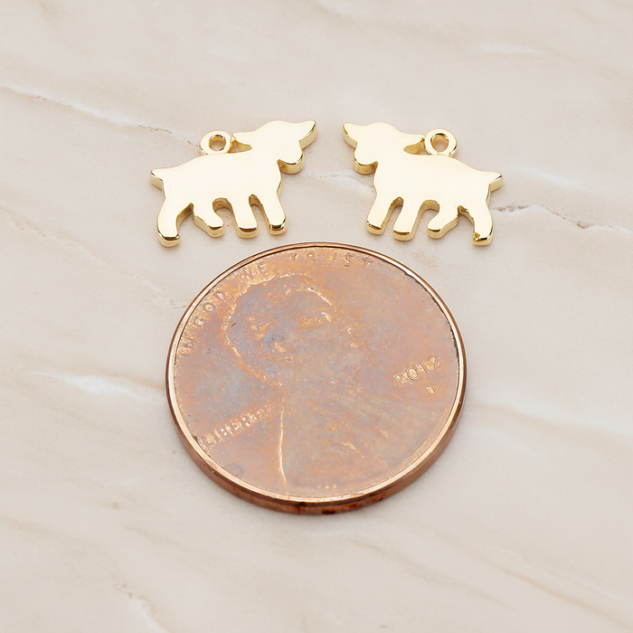 Baby Goat Pendant, 2 Pc on warm marble background (PD.1081)