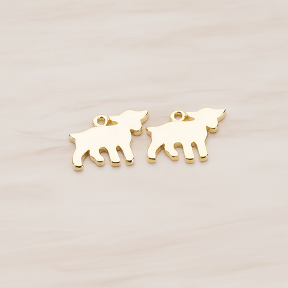 Baby Goat Pendant, 2 Pc on warm marble background (PD.1081)
