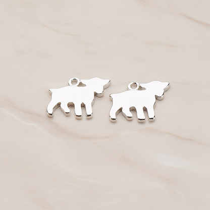 Baby Goat Pendant, 2 Pc on warm marble background (PD.1081)